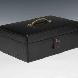 Jenner and Knewstub Black Leather Clad Document Dispatch Despatch Box