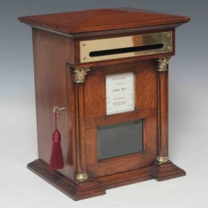 8998 Antique Victorian Oak Country House Break Front Post Letters Box C 1880
