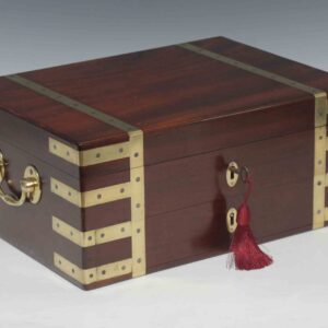 9034 Antique Georgian Mahogany Campaign Deed or Dispatch Box C 1820
