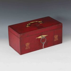 9293  J Powell George 111 early 19th Century Red Leather Document Despatch Box C 1810