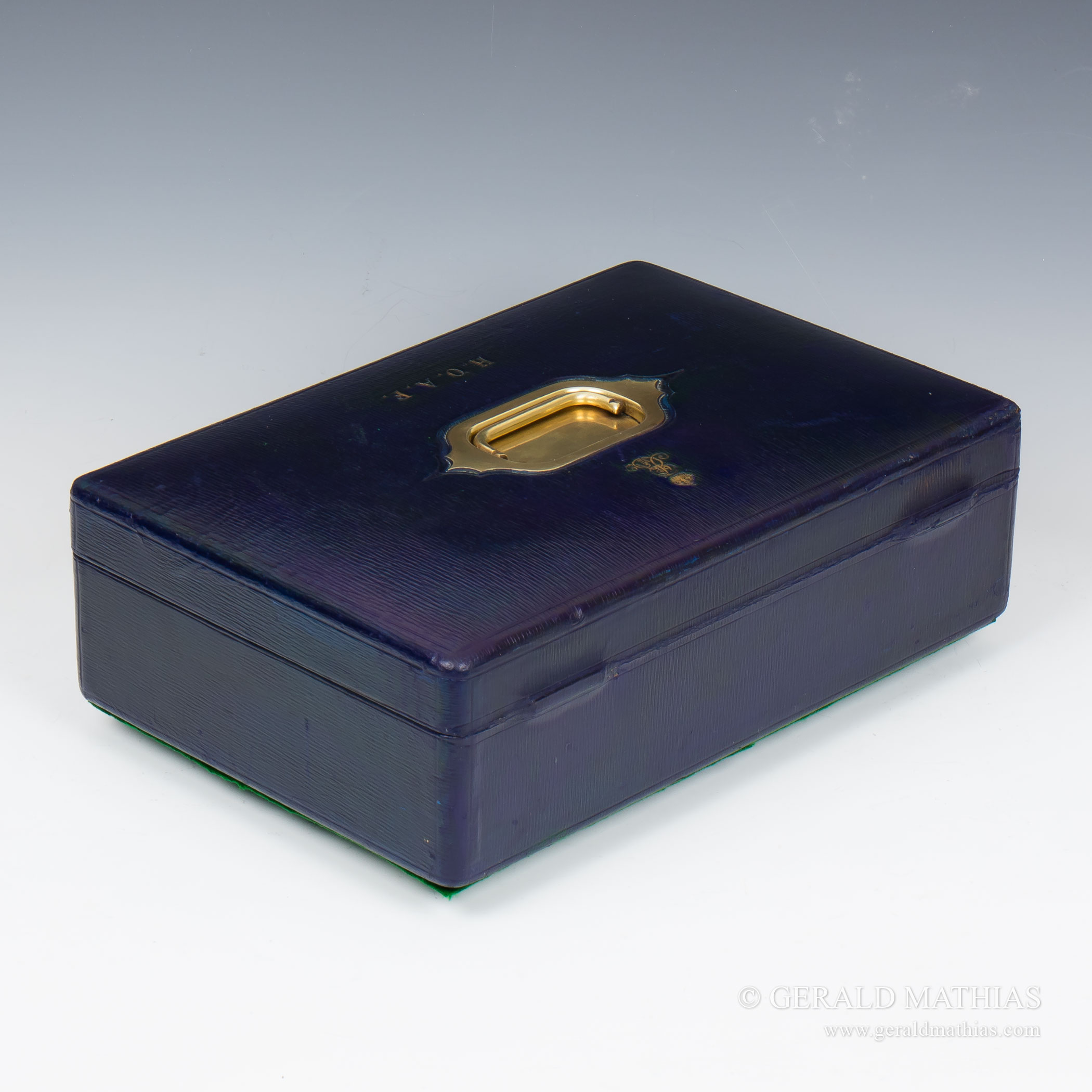 #9896 An Edwardian ‘Wickwar’ Blue Morocco Leather Despatch Box – Gerald ...