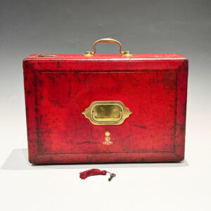 #10248 A Red Leather Edward VII Despatch Box