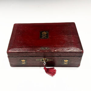#10249. A Red Leather Clad Foreign Office Despatch Box Dated 1866