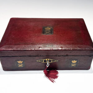 #10249. A Red Leather Clad Foreign Office Despatch Box Dated 1866