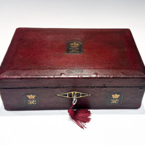 #10249. A Red Leather Clad Foreign Office Despatch Box Dated 1866